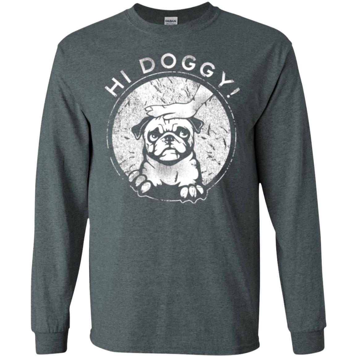 Dog Lovers T-shirt Hi Doggy Dark Heather