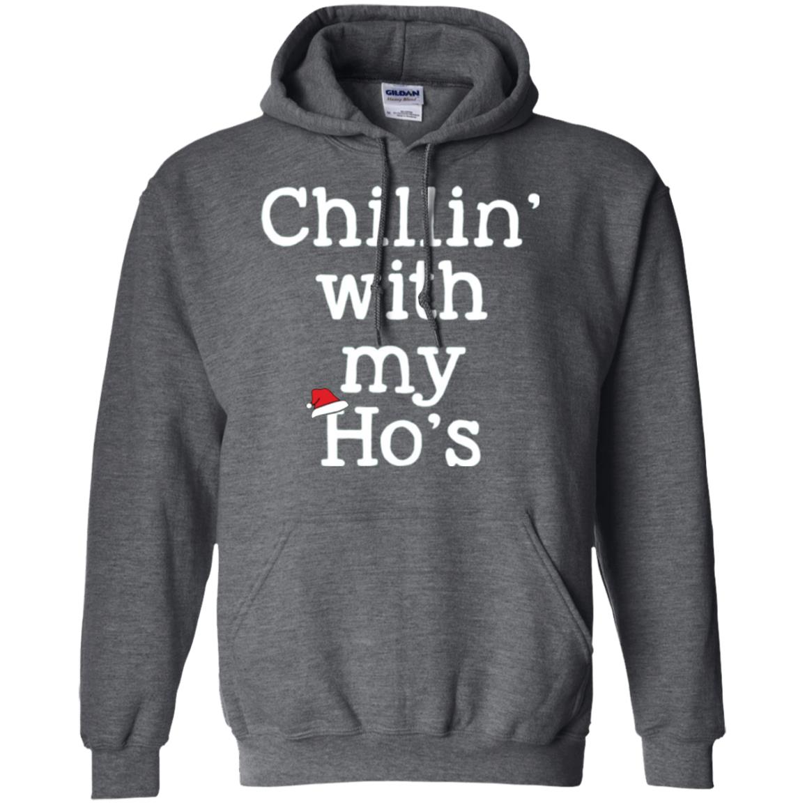 Christmas T-shirt Chillin With My Ho_s Dark Heather