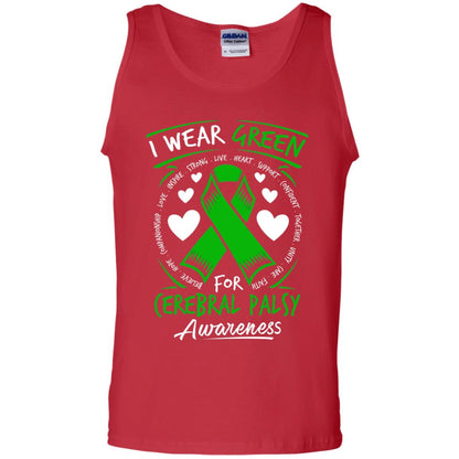 Cerebral Palsy Awareness T-shirt I Wear Green Red