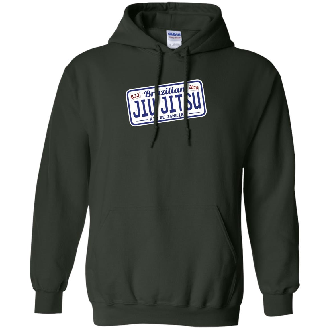 Funny Jiu Jitsu Bjj License Plate T-shirt Forest Green