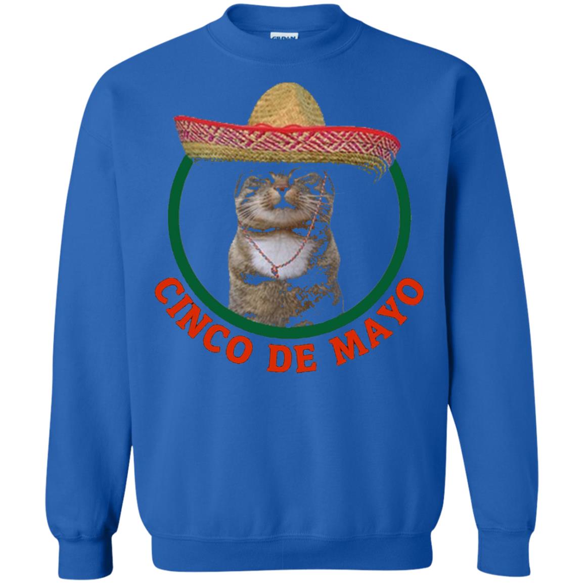 Cinco De Mayo Kitty Cat Funny Cute Meow Sombrero T-shirt Royal