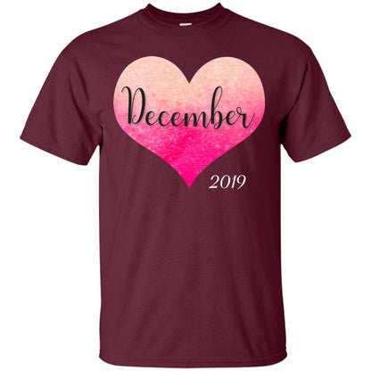Pregnancy Reveal Announcement Party December 2019 Shirt Maroon