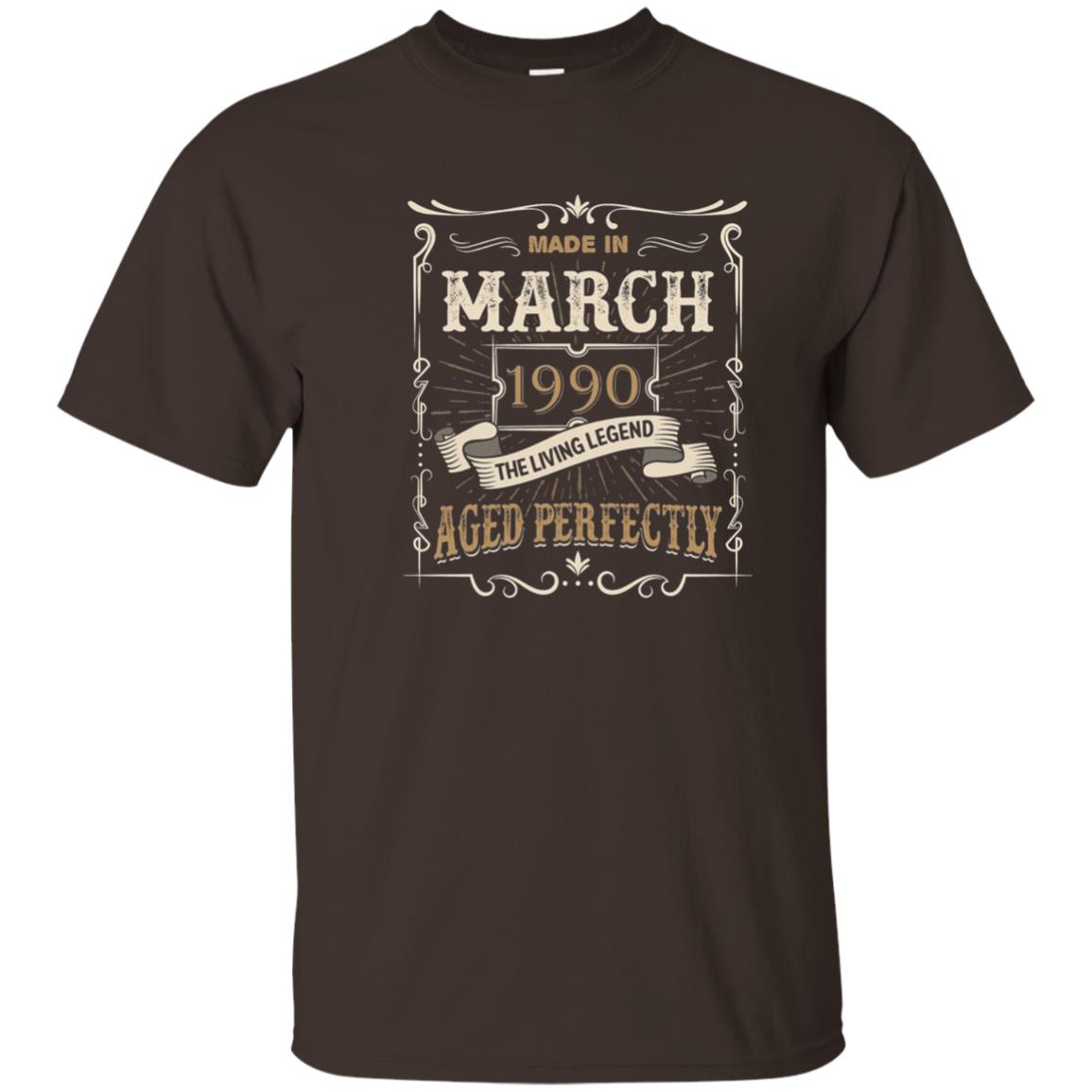 Made In March 1990 The Living Legend 28th Birthday T-shirt Dark Chocolate