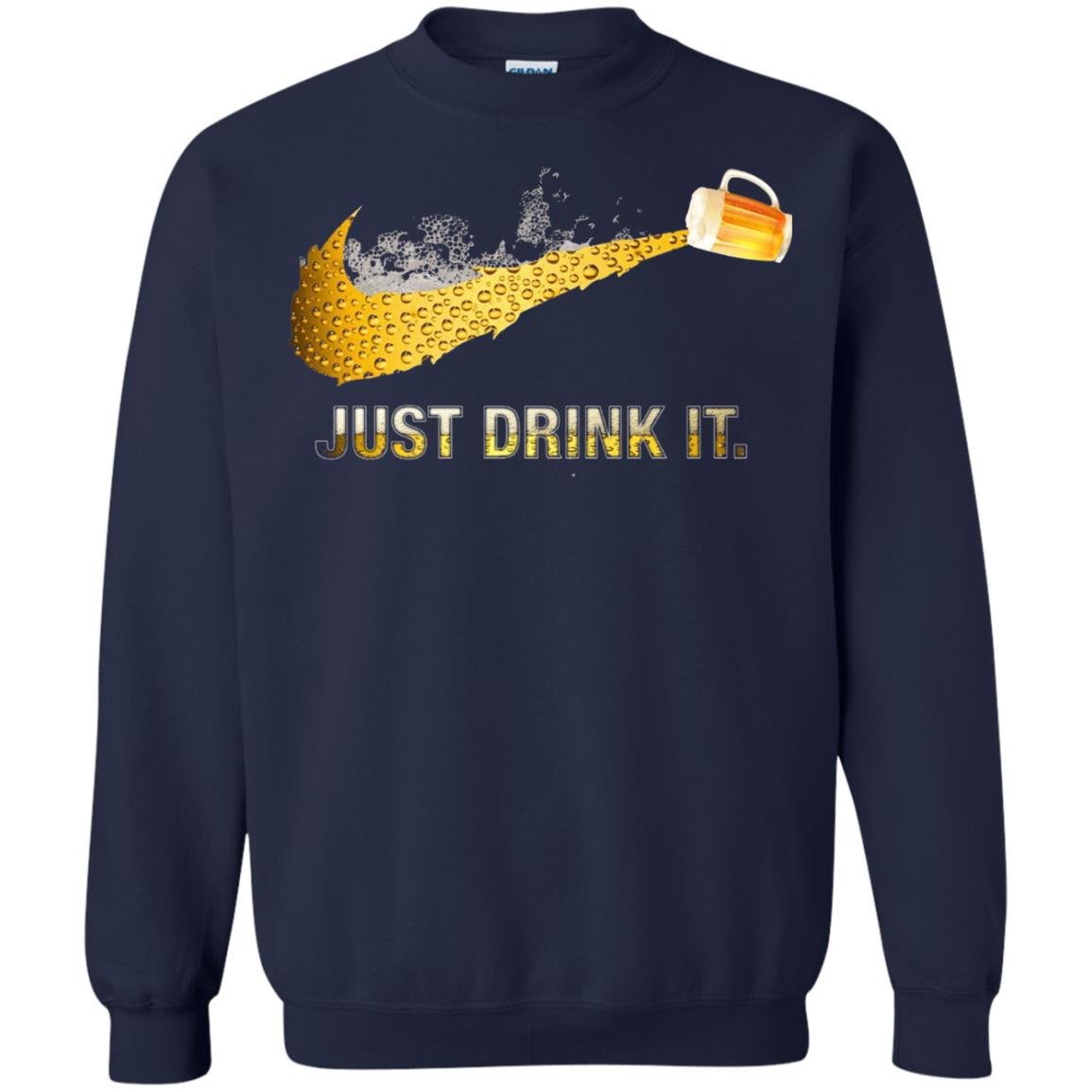 Beer Just Drink It Beer Lover T-shirt Navy