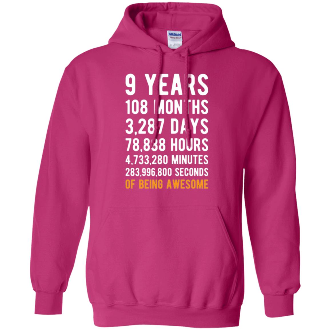 9th Birthday T-shirt 9 Years Old Being Awesome Heliconia
