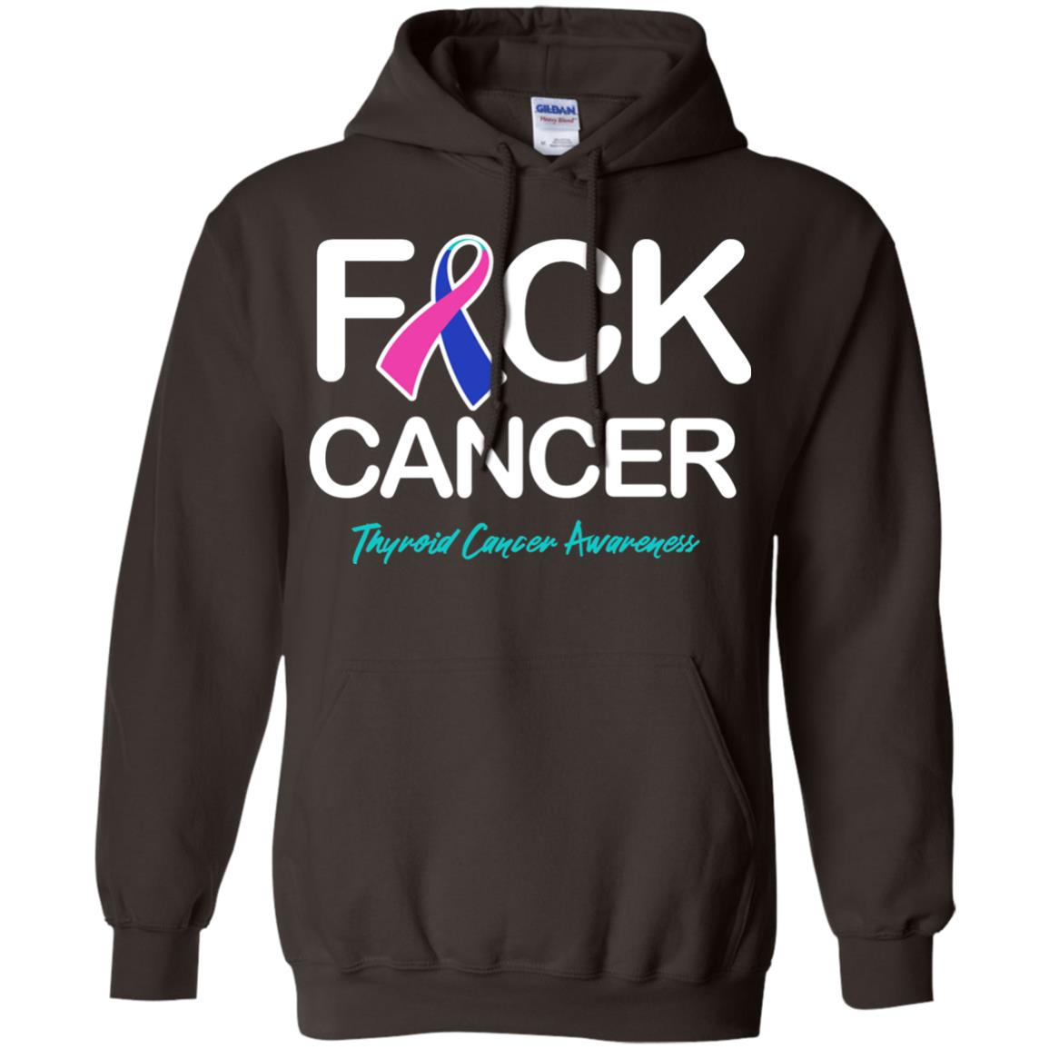 Fck Cancer Thyroid Cancer Awareness T-shirt Dark Chocolate