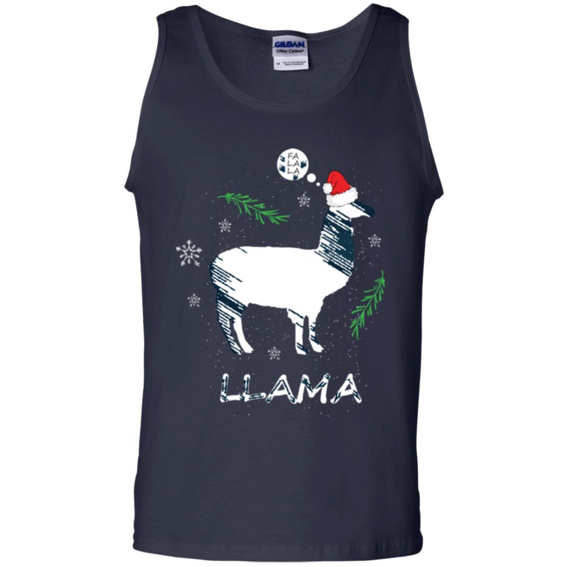 Christmas T-shirt Fa La La La Llama T-shirt Navy