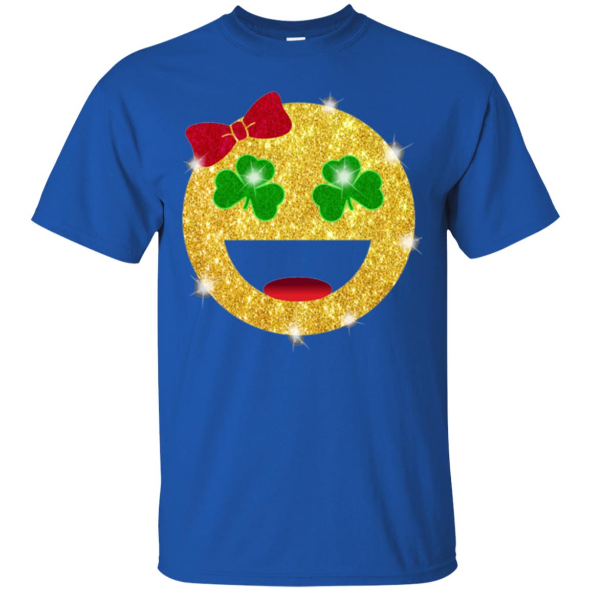 Happy Gold Blink Emoji Saint Patrick's Day T-shirt Royal