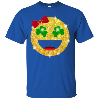 Happy Gold Blink Emoji Saint Patrick's Day T-shirt Royal