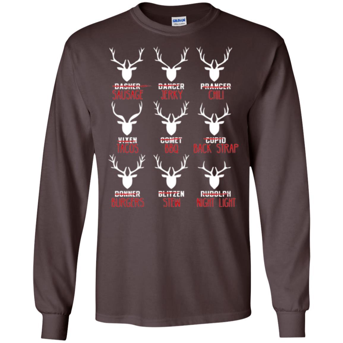 Christmas T-shirt Hunters All Of Santa's Reindeer Dark Chocolate