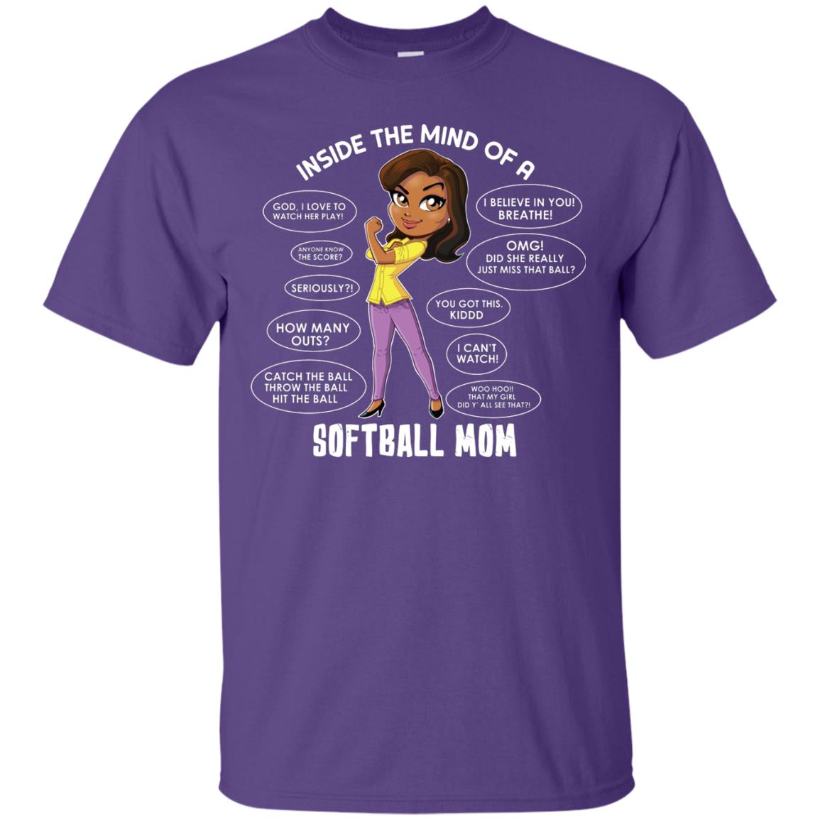 Inside The Mind Of A Softball Mom Shirt Purple