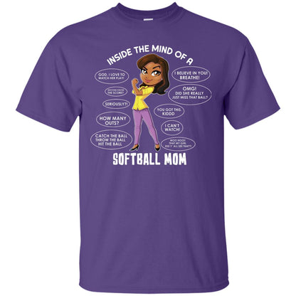 Inside The Mind Of A Softball Mom Shirt Purple