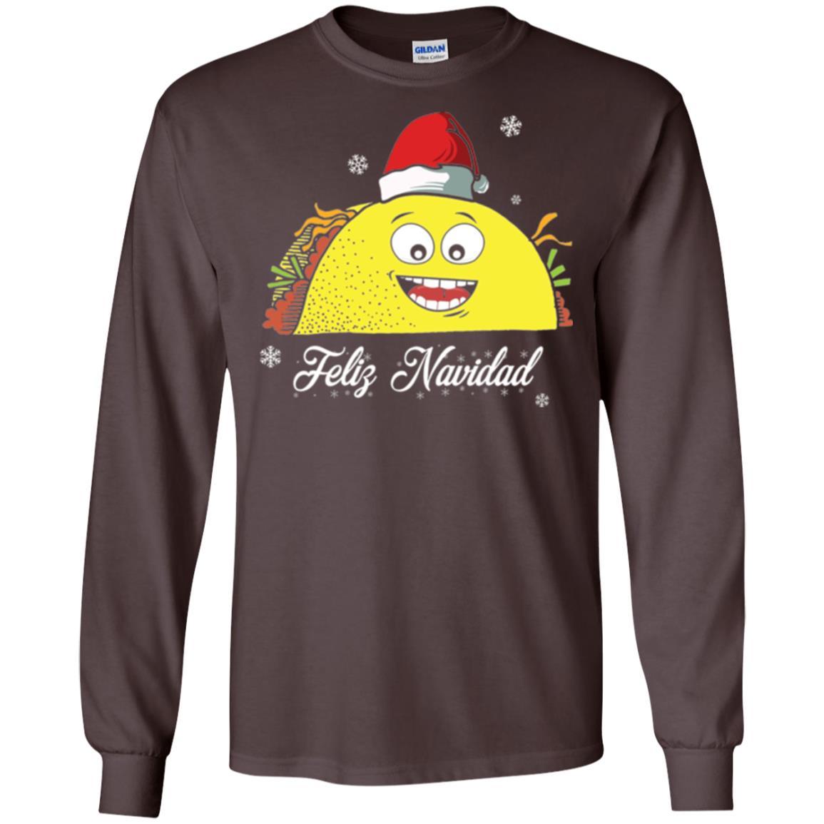 Christmas T-shirt Taco Feliz Navidad Dark Chocolate