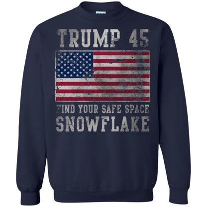 Trump 45 Find Your Safe Space Snowflake T-shirt Navy
