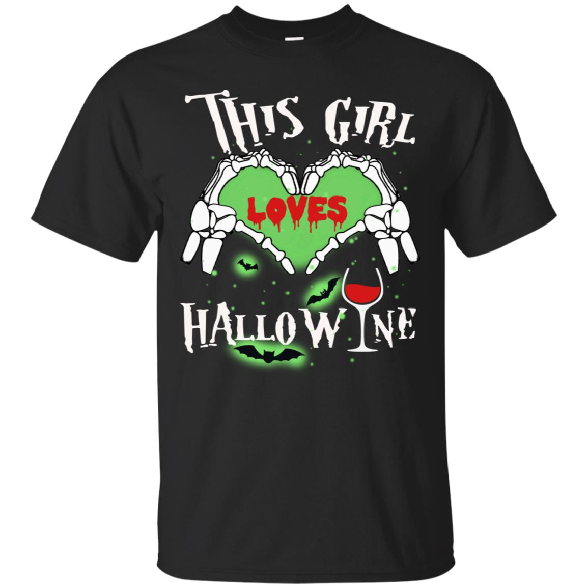 This Girl Loves Hallo-wine Funny Halloween Shirt For Wine Lovers Black