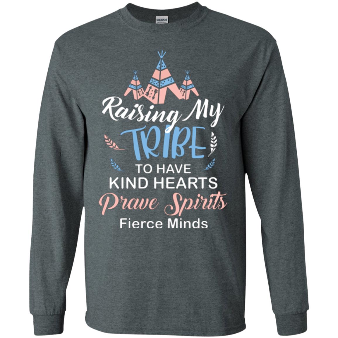 Mommy T-shirt Raising My Tribe To Have Kind Hearts Dark Heather