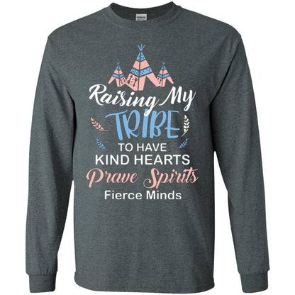 Mommy T-shirt Raising My Tribe To Have Kind Hearts Dark Heather