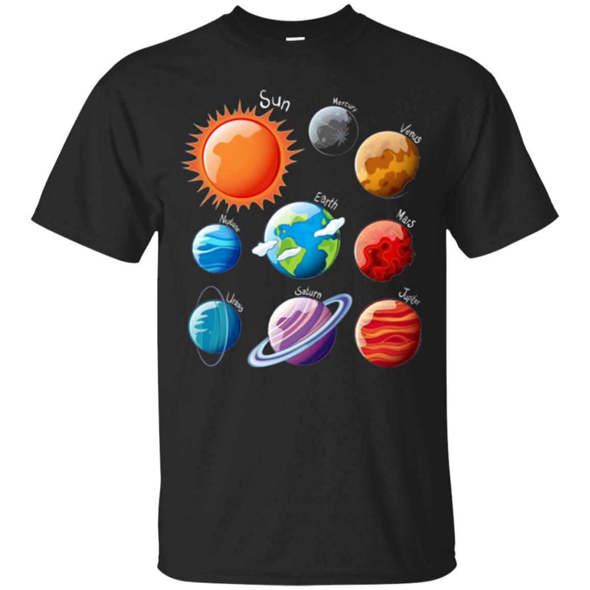 Solar System Planets T-shirt Black
