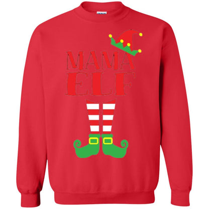 Family Christmas T-shirt Mama Elf T-shirt Red