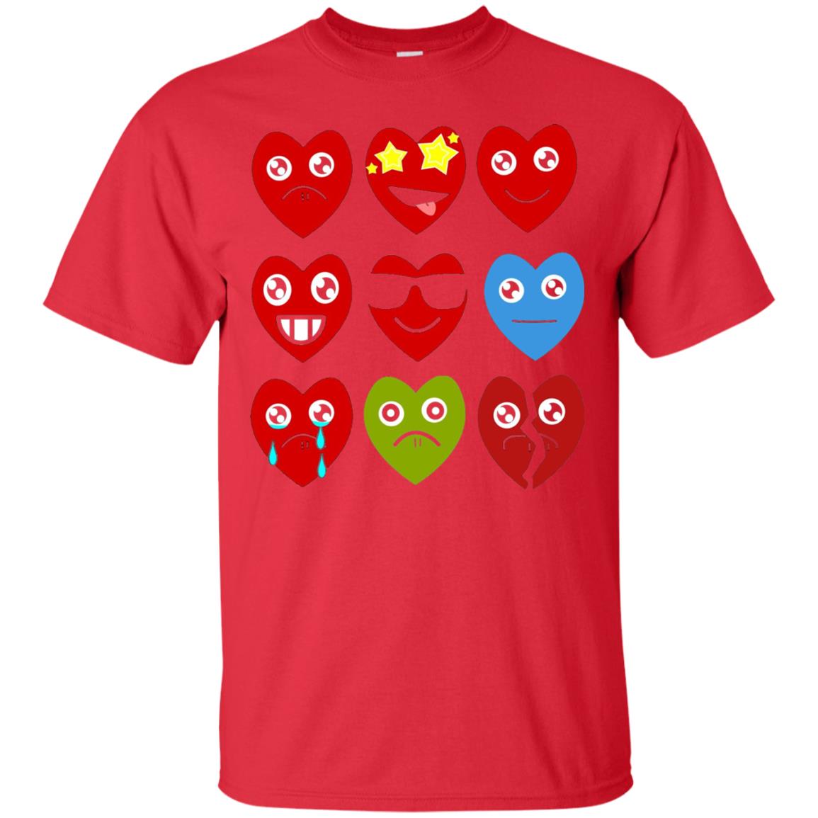 Valentine_s Day T-shirt Heart Emojis Red