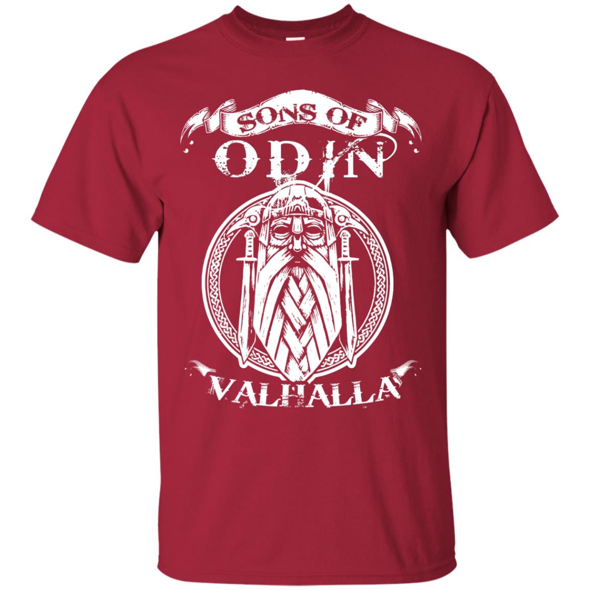 Sons Of Odin Valhalla Viking T-shirt Cardinal
