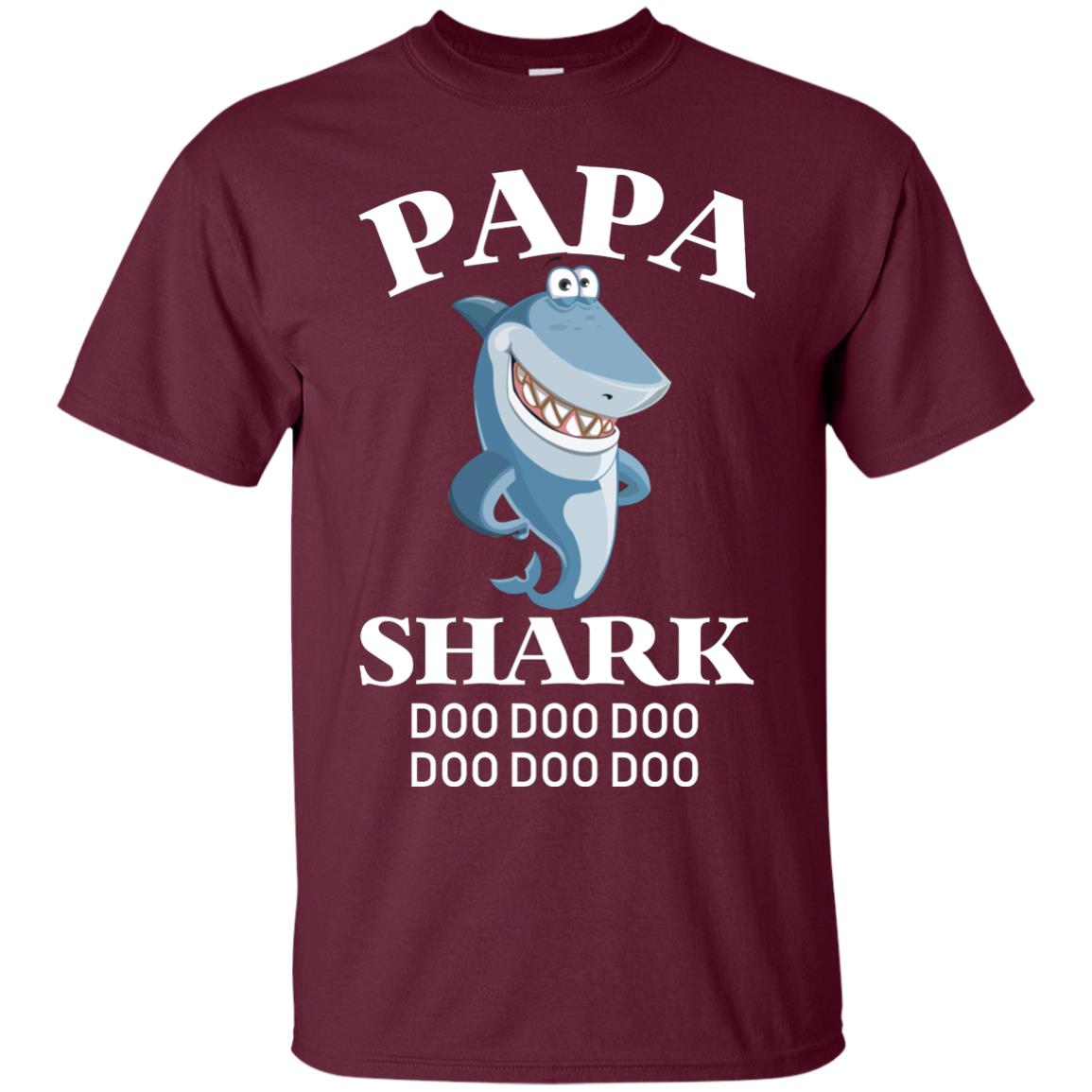 Papa Shark Family Shark Shirt Maroon