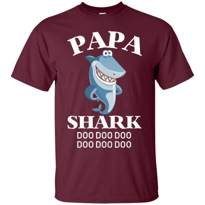 Papa Shark Family Shark Shirt Maroon