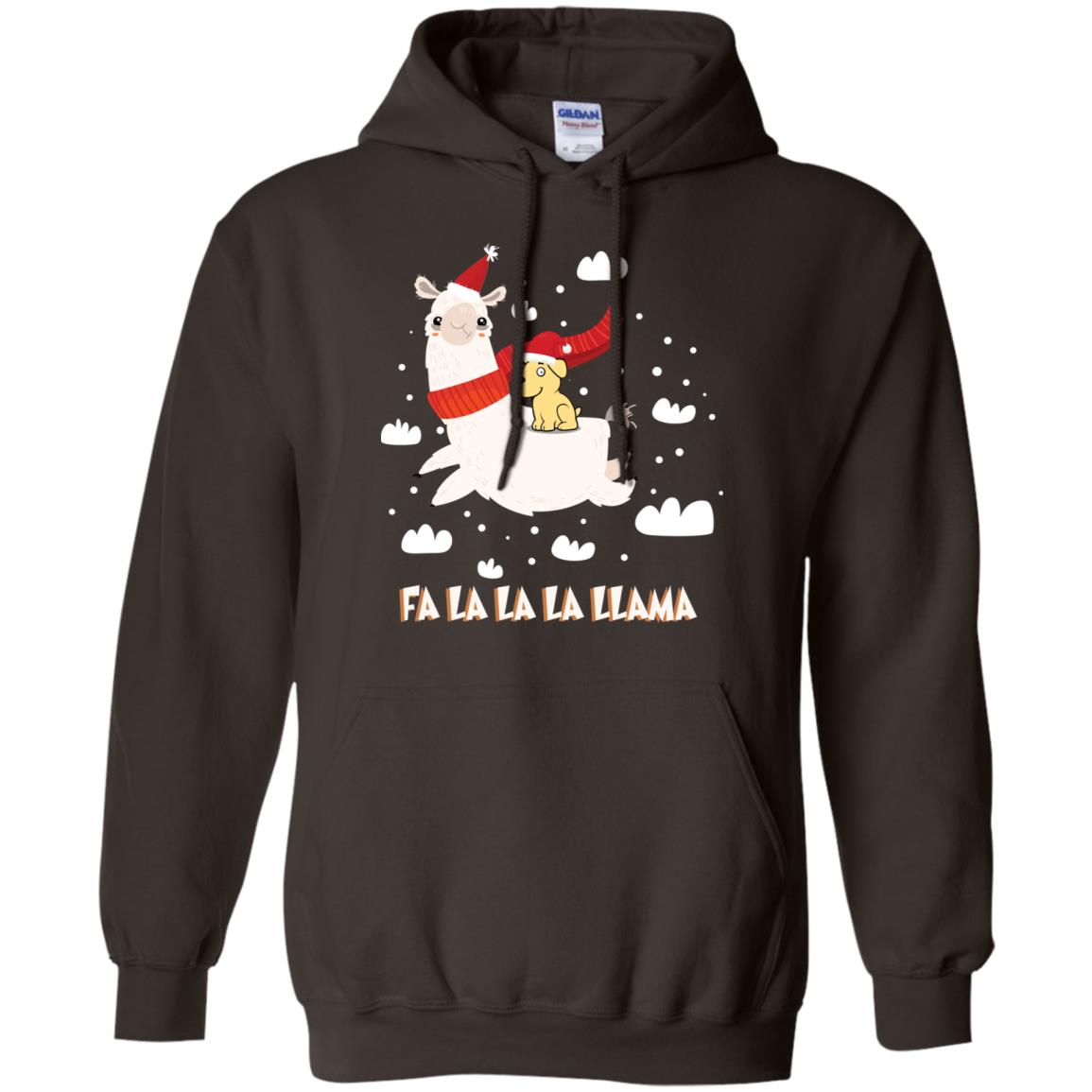 Fa La La La Llama With Labrador X-mas Gift Shirt Dark Chocolate