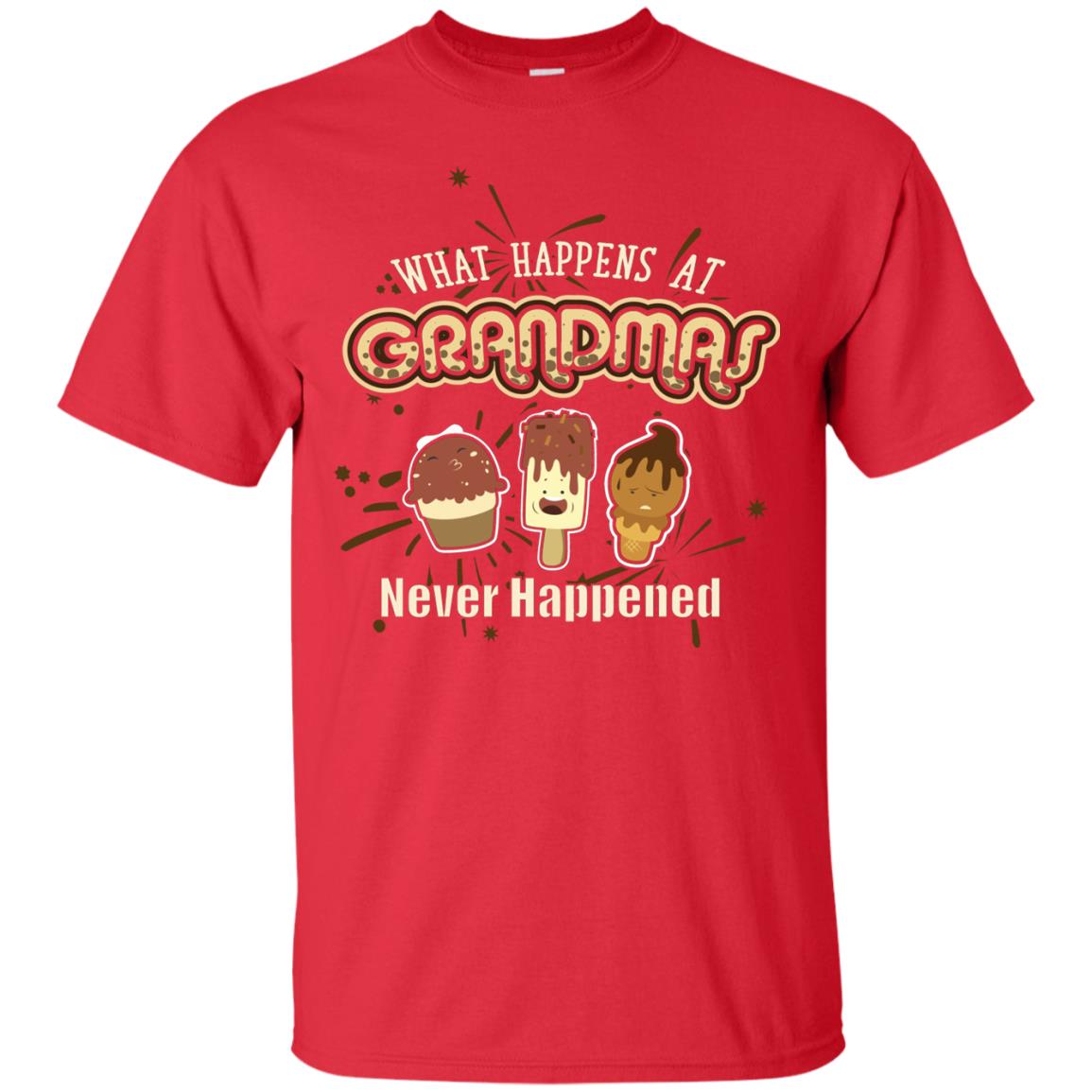 What Happens At Grandmas Never Happened Family Shirt Red