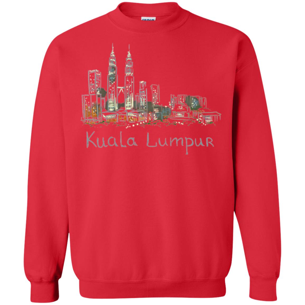 Kuala Lumpur Kl Panorama At Night T-shirt Red