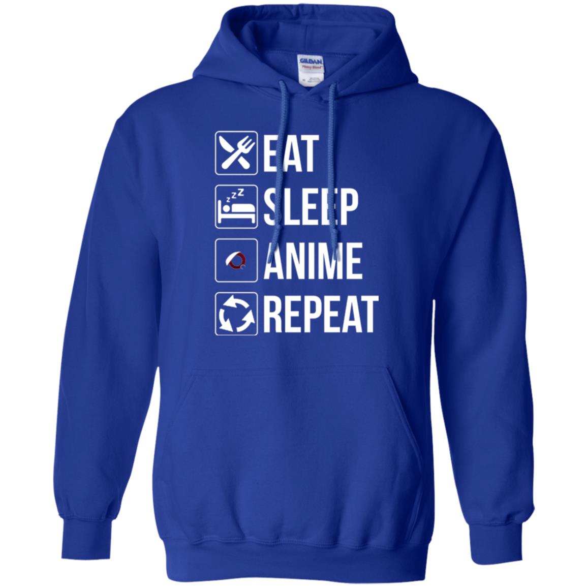 Anime Lovers T-shirt Eat Sleep Anime Repeat Royal