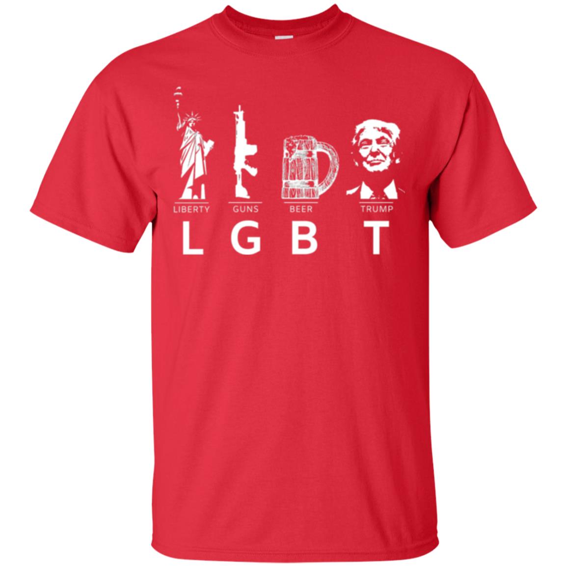 Lgbt T-shirt Liberty Guns Beer Trump Red