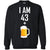 I Am 43 Plus 1 Beer 44th Birthday T-shirtG180 Gildan Crewneck Pullover Sweatshirt 8 oz.