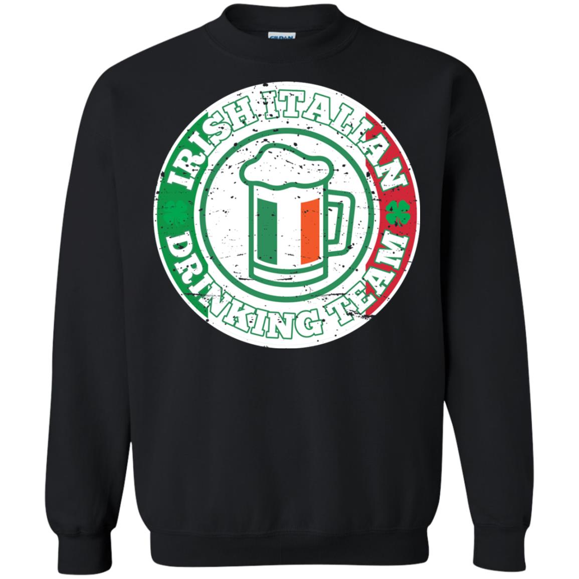 Irish Italian Drinking Team Italy Flag St Patrick_s Day T-shirt Black