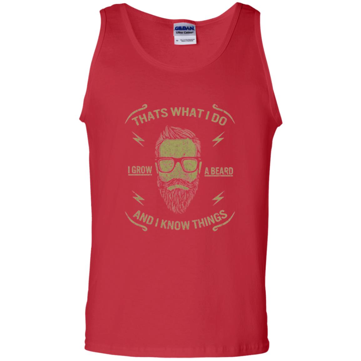 Funny Joke Retro Vintage T-shirt That What I Do I Grow A Beard Red