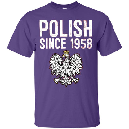 60th Birthday T-shirt Polish Since 1958 Purple