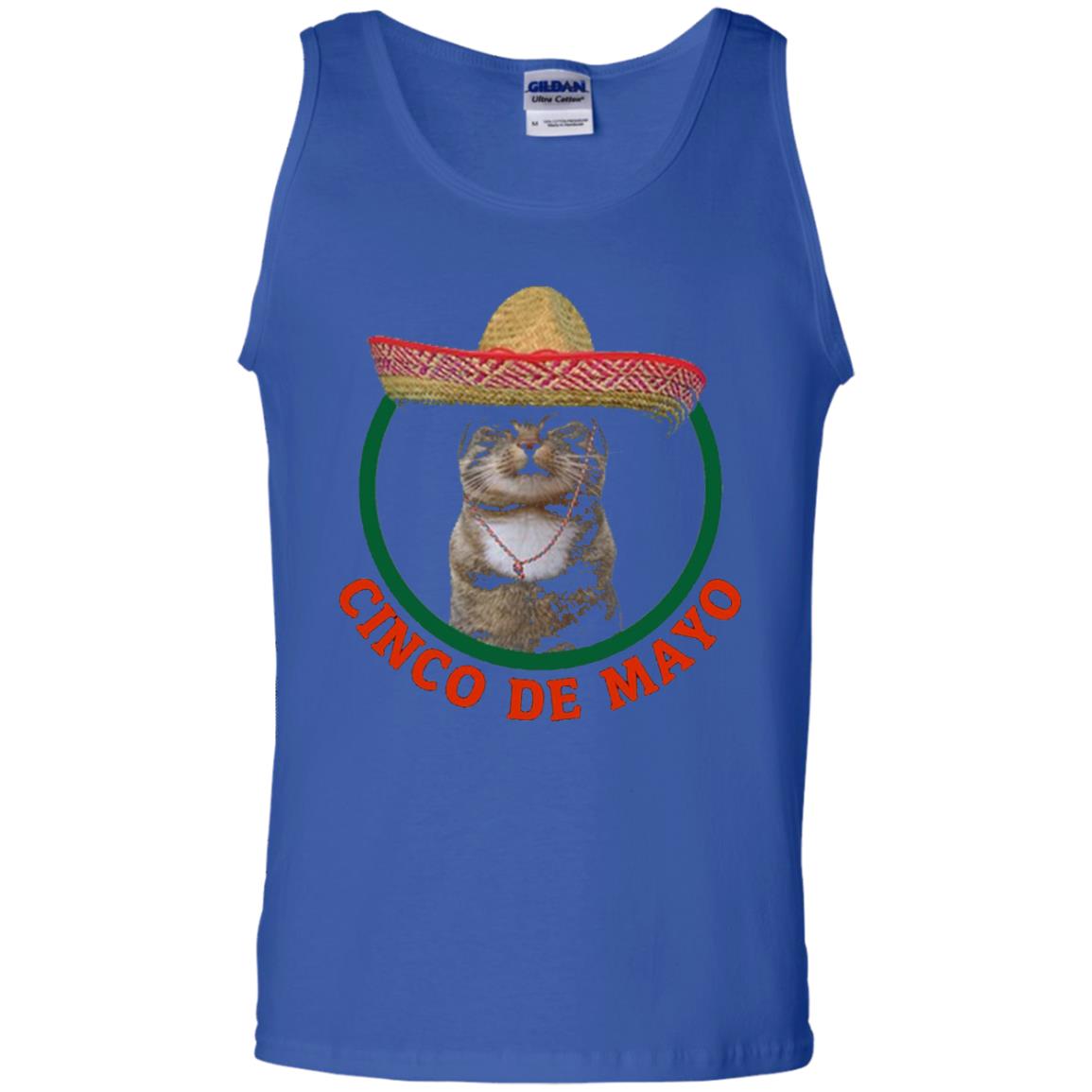 Cinco De Mayo Kitty Cat Funny Cute Meow Sombrero T-shirt Royal