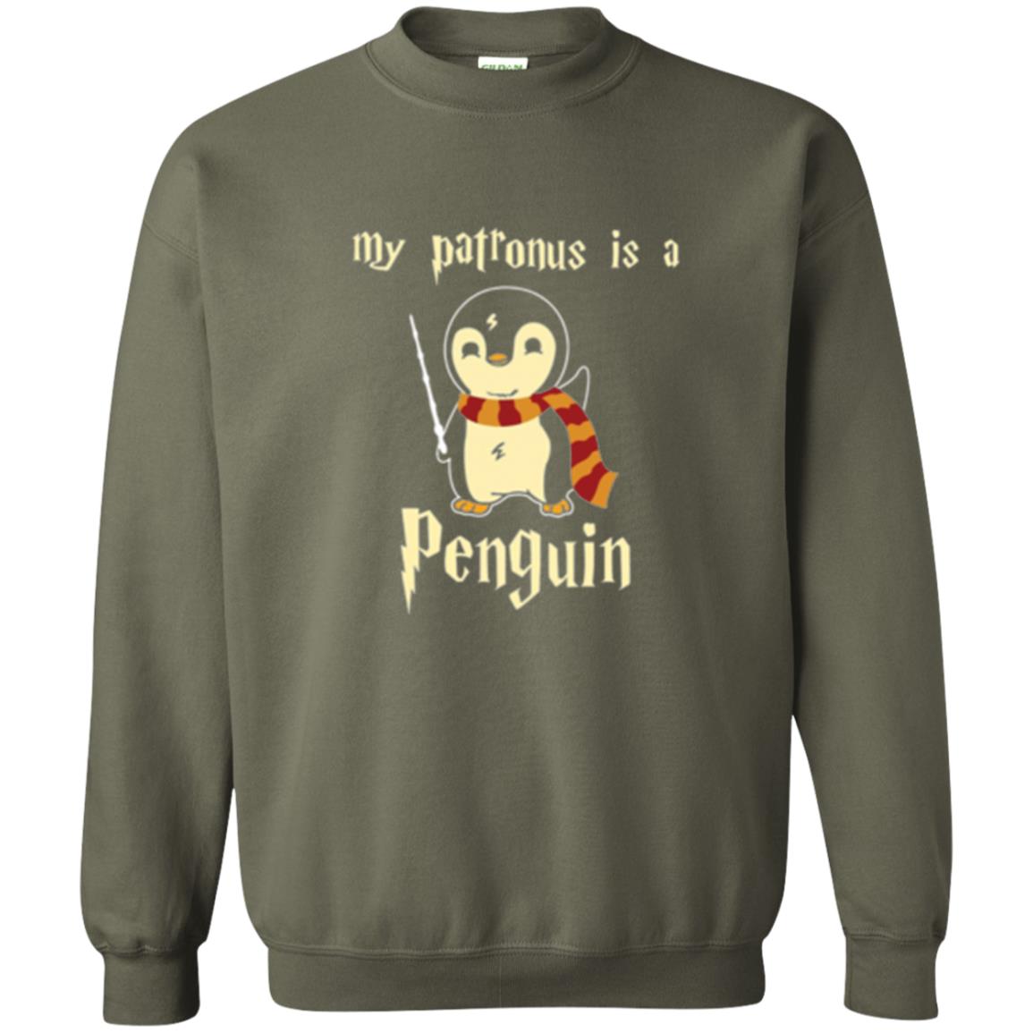 Penguin Lovers T-shirt My Patronus Is A Penguin Hot Military Green