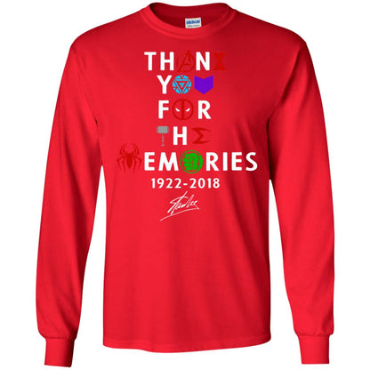 Thank You For The Memories Stan Lee Movie Hero Fan Shirt Red