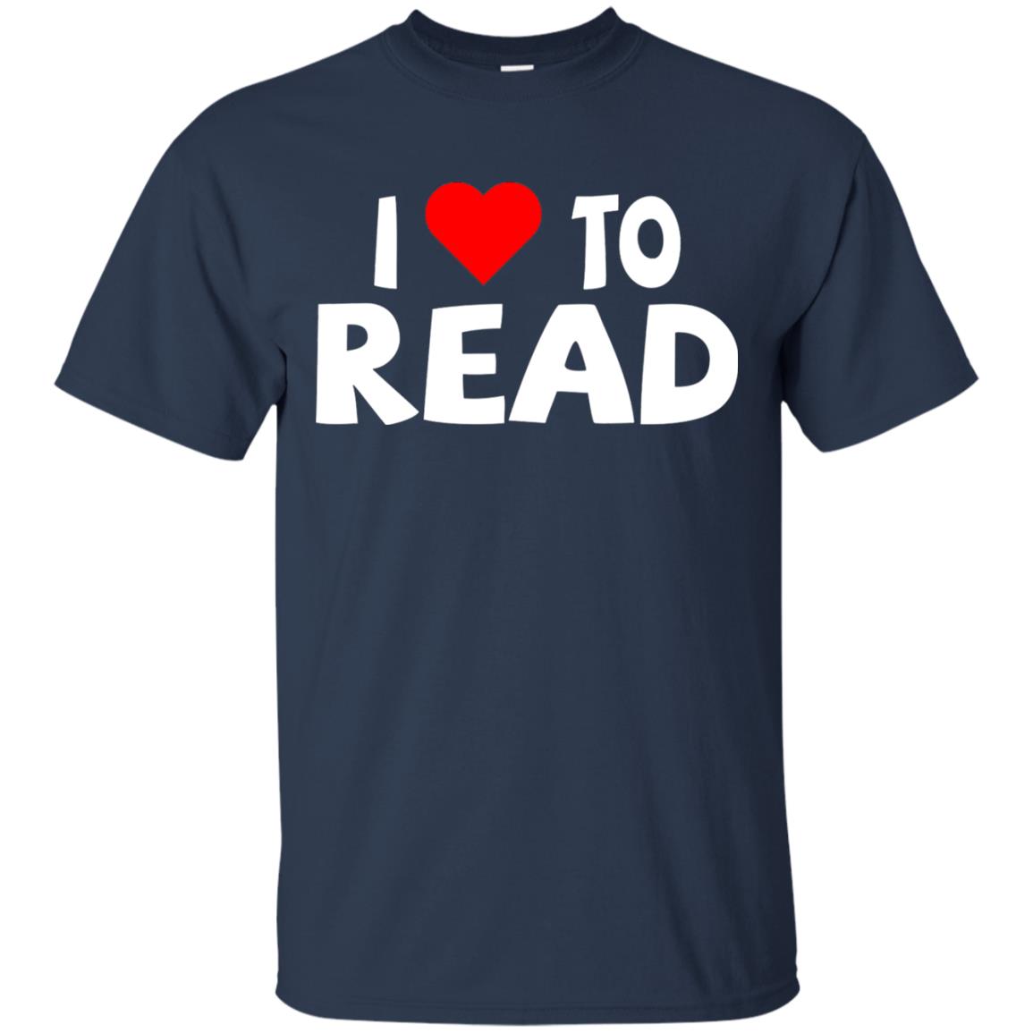 I Love To Read Heart Reader T-shirt Navy