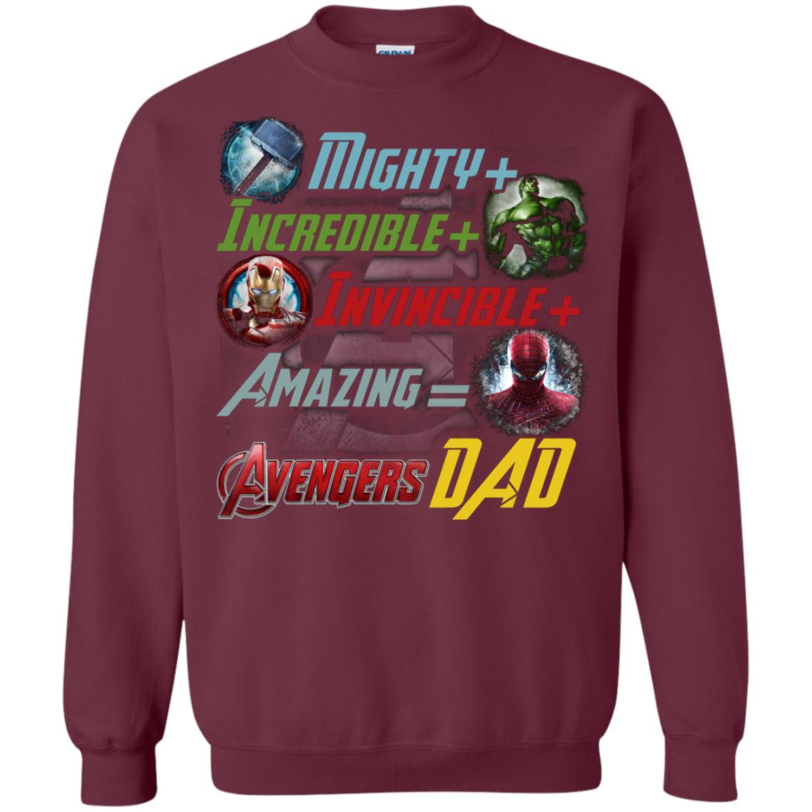 Mighty Incredible Invincible Amazing Dad Movie Fan T-shirt Maroon