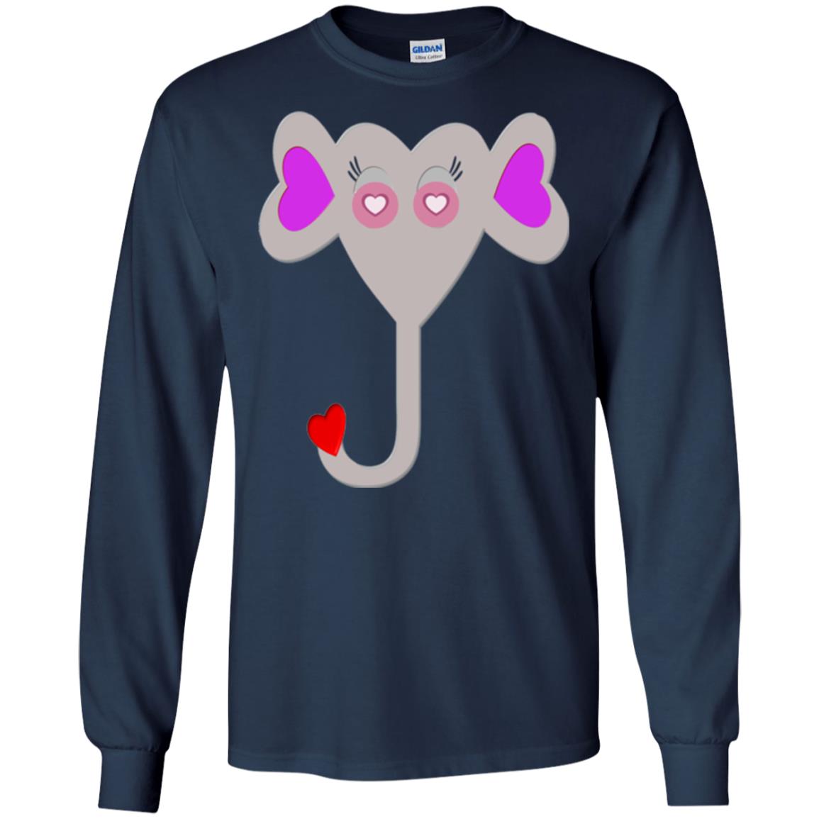 Pajama Plaid Elephant Heart Valentine Day T-shirt Navy
