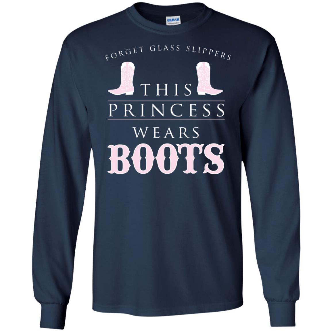 Forget Glass Slippers This Princess Wears Boots T-shirt Navy
