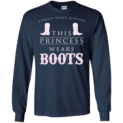 Forget Glass Slippers This Princess Wears Boots T-shirt Navy
