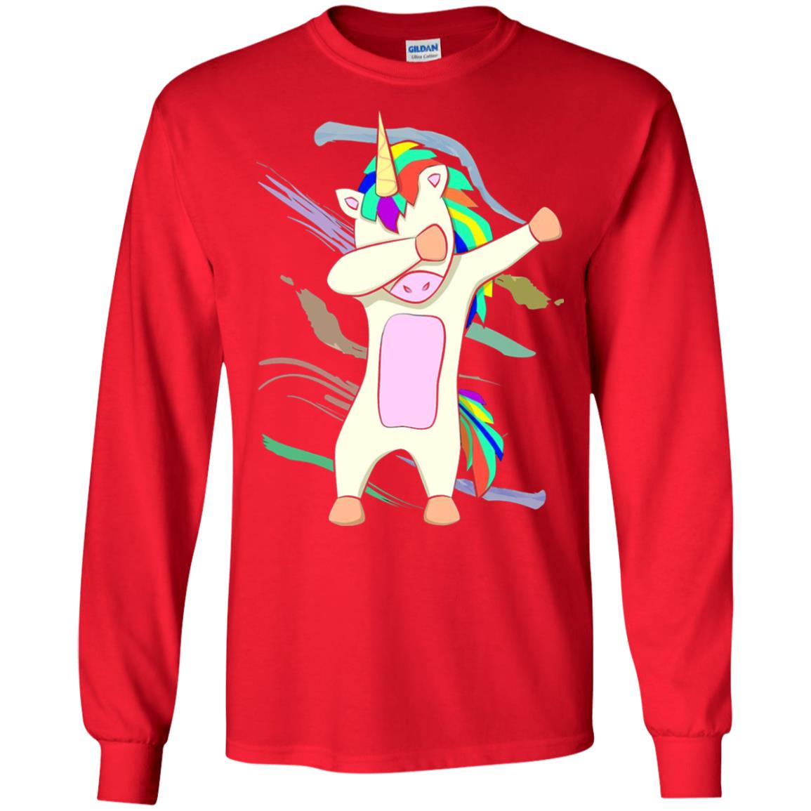 Magical Dabbing Unicorn Funny T-shirt Red