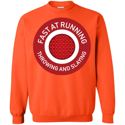 Fast At Running Throwing And Slaying Dodgeball Shirts Orange