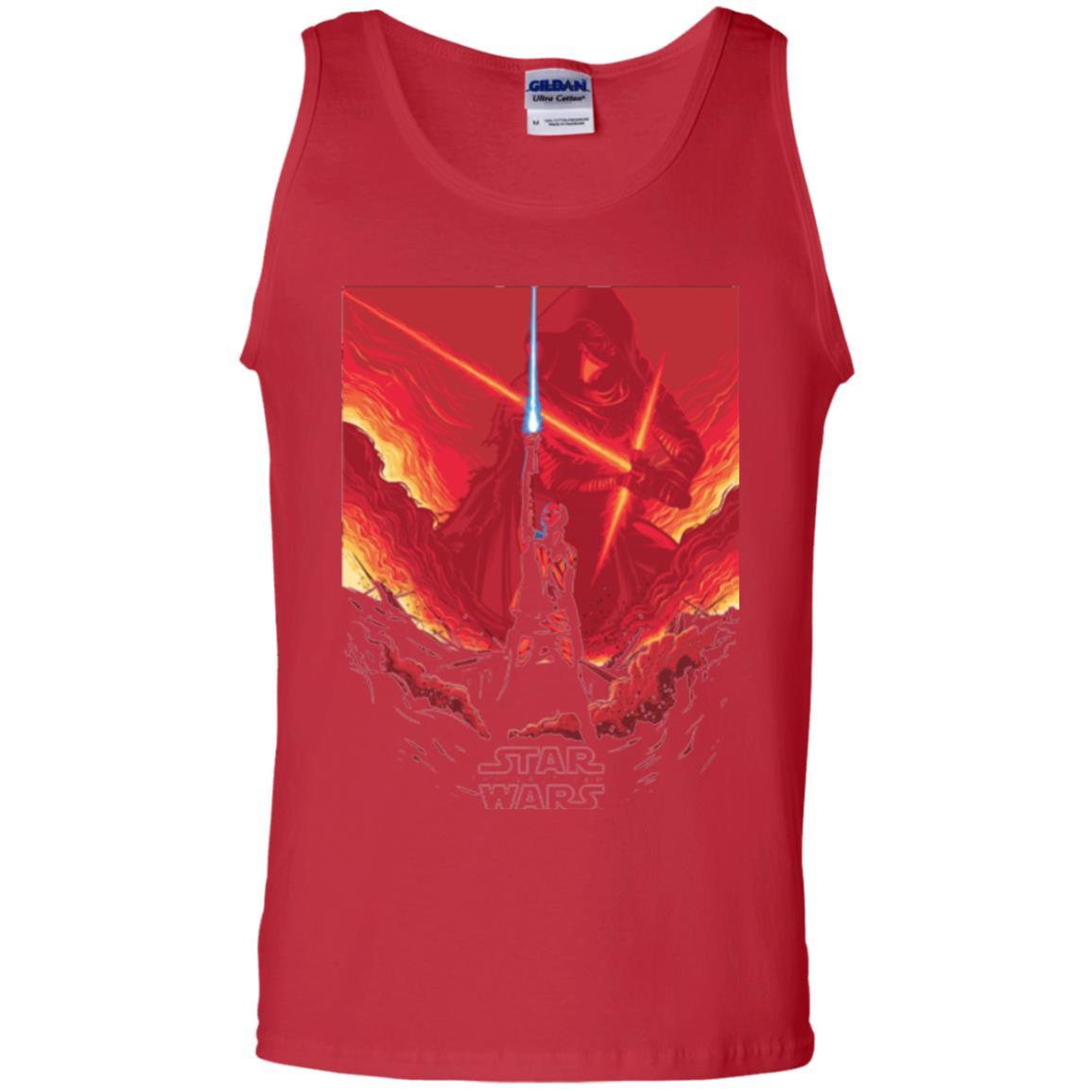 Film T-shirt Star Wars Last Jedi Rey Saber Reach Red Poster Red