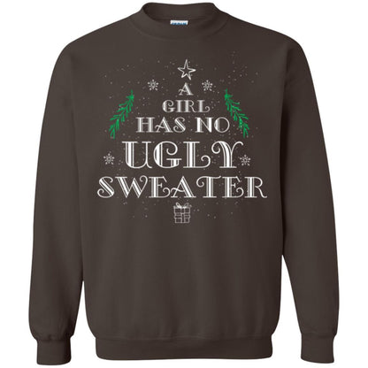 Christmas T-shirt A Girl Has No Ugly Sweater Dark Chocolate