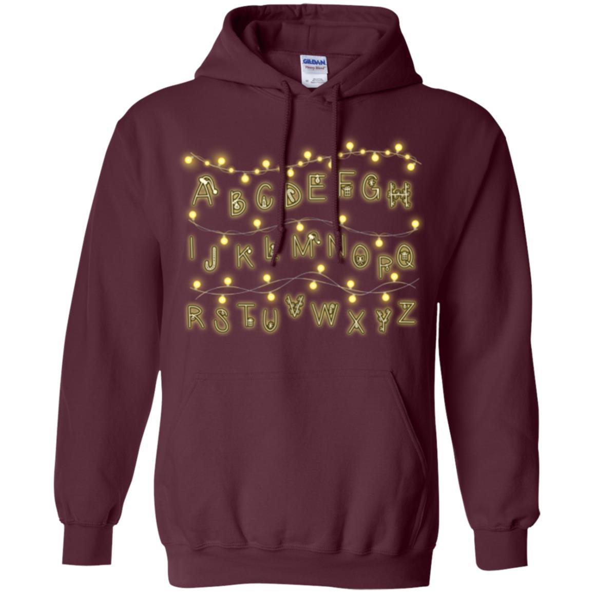 Alphabet Fairy Lights T-shirt Maroon