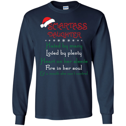 Christmas T-shirt Smartass Daughter Hated By Many Navy